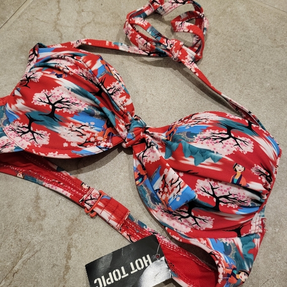 NWT DISNEY X HOT TOPIC Mulan Bikini Top - Picture 2 of 6